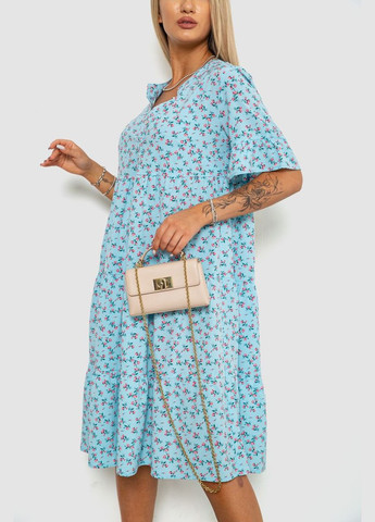 Голубое платье с цветочным принтом,, 102r5251-1 Ager