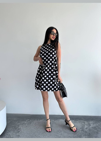 Чорна повсякденний жіноча сукня Україна в горошок