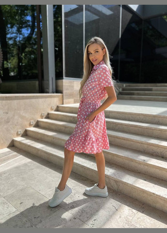 Розовое платье весна/лето ткань софт No Brand