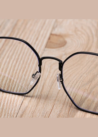 Окуляри іміджеві восьмикутні заокруглені прозорі з чорною оправою унісекс LIGHT (315889495)