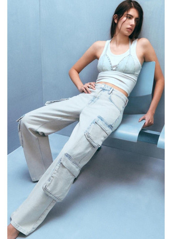 Жіночі штани карго Н&М (57577) XS Блакитні H&M (300934304)