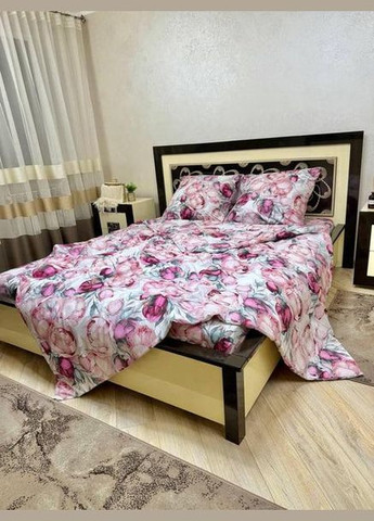 Постільна білизна бавовняна Півон дайтон Півтораспальна 150 x 220 Бязь Біла 50 х 70 No Brand (332945995)