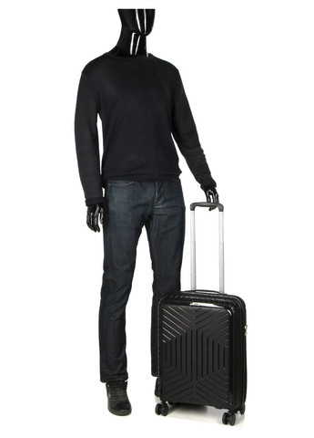 Чемодан маленький S полипропилен 20103 55×36×20см 35л Черный Snowball (297643078)