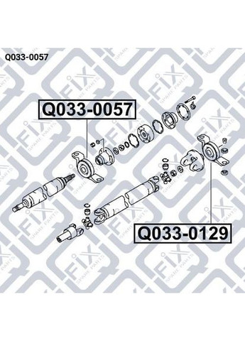 Подшипник подвесной карданного вала Q033-0057, Mitsubishi Outlander I, Airtrek 2001-2006 OEM MR953922 Q-FIX (354823088)