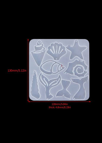 Силиконовая форма Молд морская тематика хвост ракушка морская звезда 130 мм х 128 мм Finding (329202905)