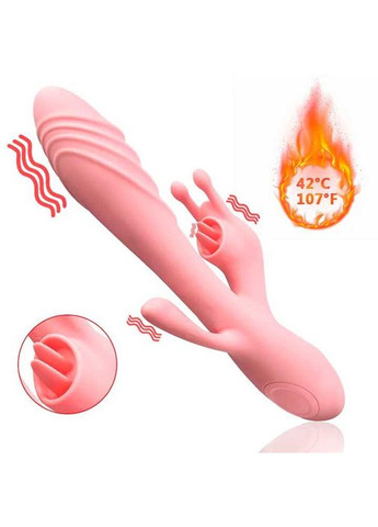 Вібратор Rebbit 3в1 з підігрівом 12 режимів вібрації Drive No Brand (322400414)