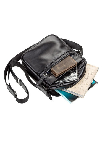 Сумка мужская 11088 кожаная Черная Shvigel (331907513)