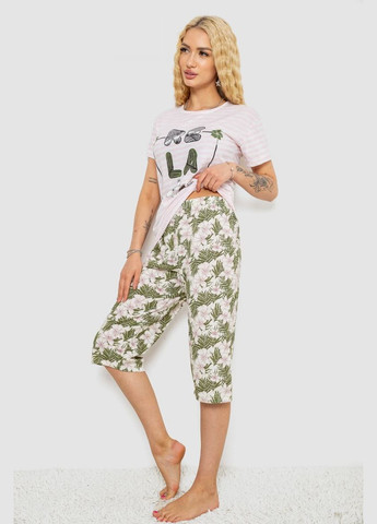 Зеленая всесезон пижама женская с принтом Fashion