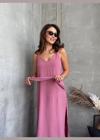 Розовое платье-сарафан No Brand