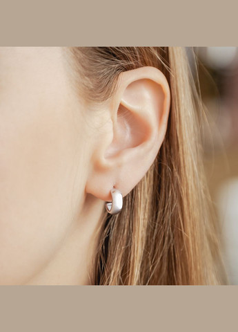 Срібні сережки пусети напівкола гладкі без камінців Каштан (342335561)