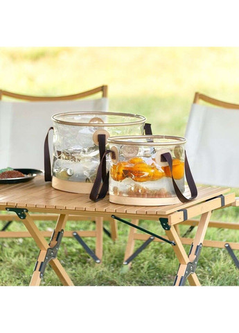 Ведро складное прозрачное Bucket 10л NX23690001 sand Mobi Garden (370666442)