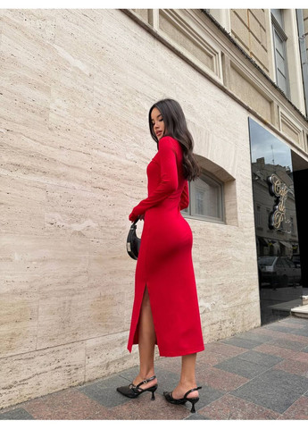 Красное праздничный, повседневный, деловое женское платье No Brand однотонное