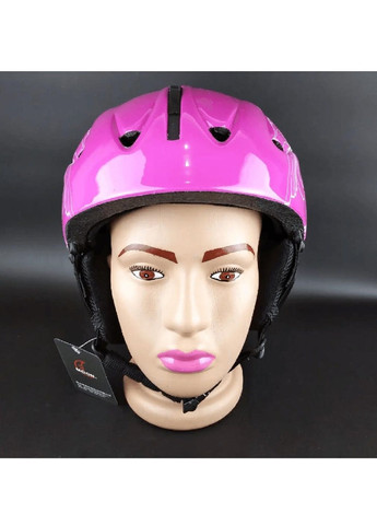 Шлем горнолыжный защитный стильный для катания на лыжах сноуборде 58-61 см (477521-Prob) Малиновый с рисунком размер L Unbranded (297829654)