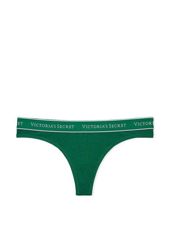 Жіночі трусики Thong Logo зелені Victoria's Secret (315864716)