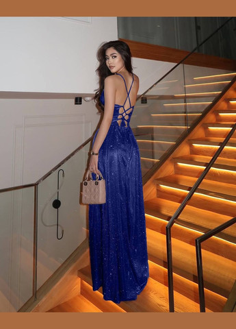 Синее праздничный, откровенный, вечернее вечернее платье No Brand