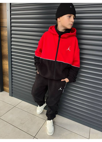 Червоний демісезонний крутезний флісовий підлітковий костюм 🔥зимній двосторонній полірований фліс полар No Brand