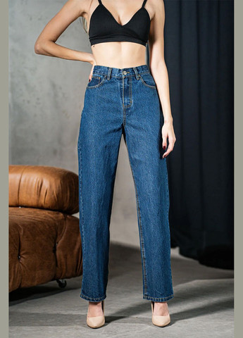Джинсы женские прямые повседневные Denim Wide Синие Teamv - (317310421)