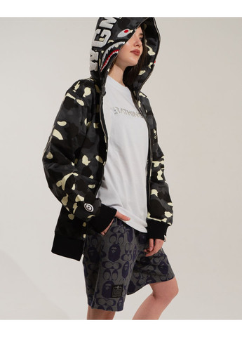 Худи чёрный Bape A Bathing Ape Shark White City Camo Full Zip Hoodie Mens (356677669)