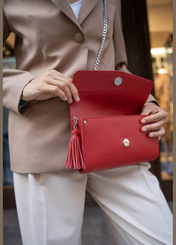 Жіноча шкіряна сумка Еліс червона Краст (A-027370) BlankNote клатч (327874333)