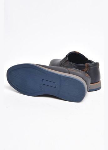Темно-синие туфли детские для мальчика темно-синего цвета без шнурков Let's Shop