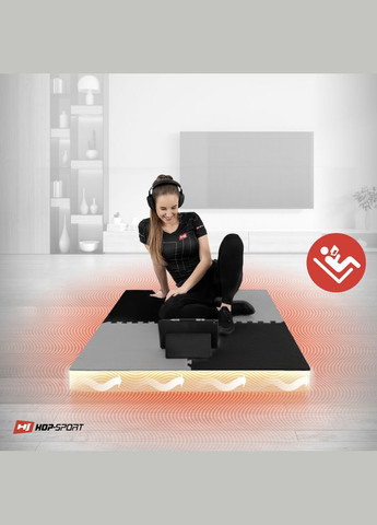 Мат-пазл EVA 2см HS-A020PM - 4 частей черно-серый Hop-Sport (301865583)