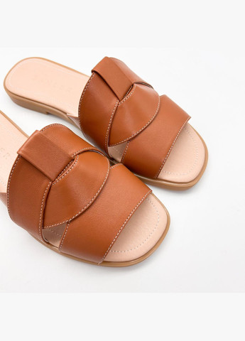 Терракотовые шлепанцы (р) рыжий кожа 0-1-1-105-4 Danler