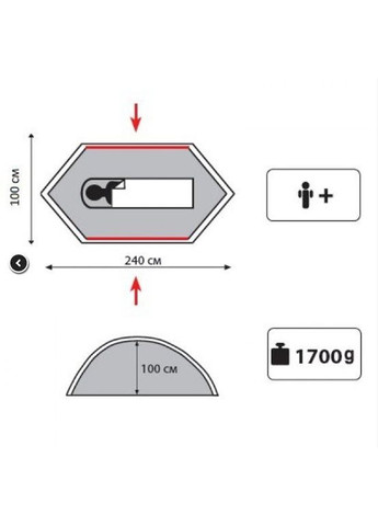 Намет одномісний Lite Hurricane Оливковий TLT-042 Tramp (322871877)