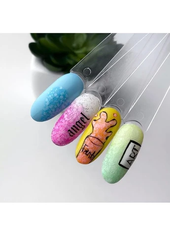 Гель-лак Bubble №B001 (напівпрозорий рожевий з білими пластівцями), 10 мл Art (397073841)