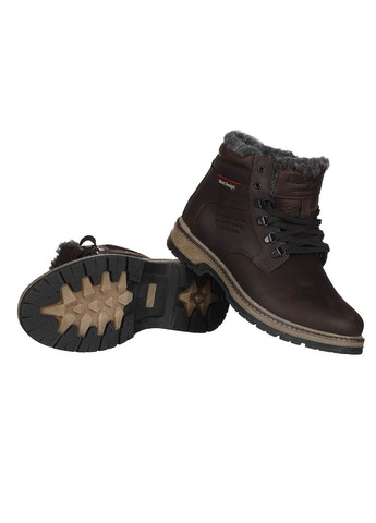 Коричневые зимние мужские ботинки коричневые высокие зимние ботинки кожаные на плоской подошве для прогулок. Clubshoes