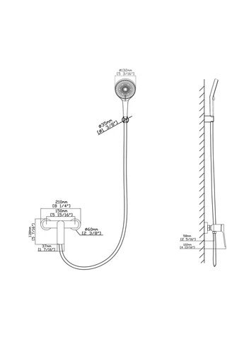 Змішувач для душу Slavonice з душовим гарнітуром QTSLV4042103C Chrome Qtap 4042103C (360768477)