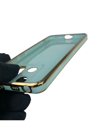 Чохол для Redmi Note 13 Pro 5G з кільцем MagSafe із золотою окантовкою на сяомі редмі нот 13 про бірюзовий gs1 Xiaomi (366235661)