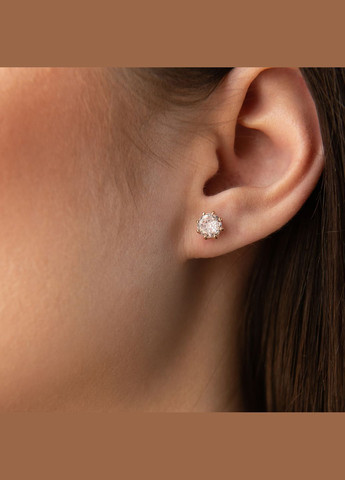 Золоті сережки-пусети з фіанітами с05185 Oniks (264023656)