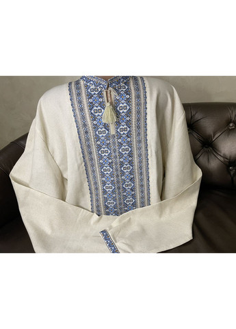 Сіра чоловіча вишиванка на сірому льоні ручної роботи ч - 2025. 2xl (371907675)