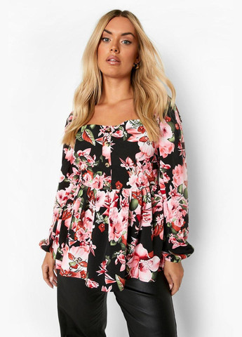 Чёрная блуза Boohoo