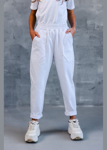 Джогери котонові в білому кольорі Top Hat Kids (319042785)