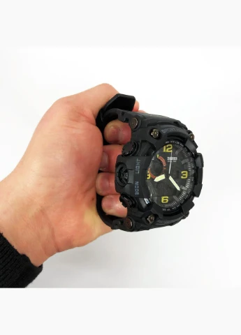 Часы наручные мужские SKMEI 1520BK BLACK, армейские часы противоударные. Цвет: черный No Brand (385293162)
