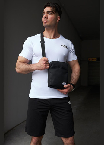 Комплект мужской : футболка белая+шорты черные+барсетка черная No Brand (340715424)