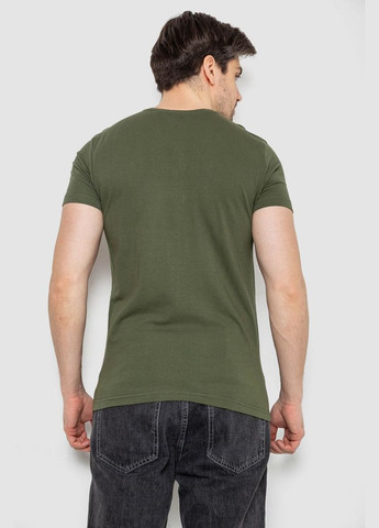 Хаки (оливковая) футболка мужская однотонная базовая черная размер 4xl (sku_244r2408) с коротким рукавом No Brand