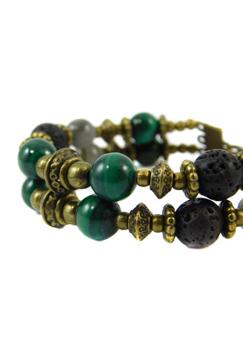 Браслет "Гуцульські мотиви" Котяче око, Лабрадор, Малахіт, Лава 19 Fursa fashion (322316205)