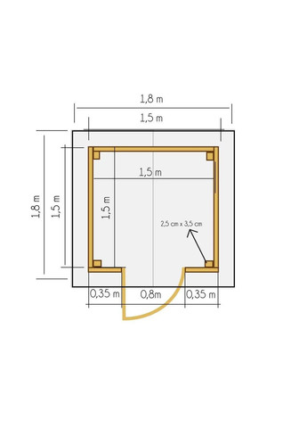 Госпблок з дерева. з вікном 1.8х1.8м. No Brand (324804127)