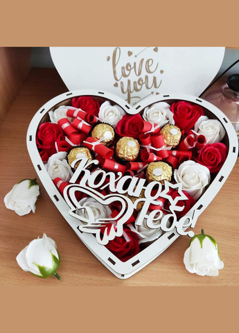 Бокс серце з цукерками Ferrero і 101 причиною «Чому я тебе кохаю» (ar58) No Brand (315888822)
