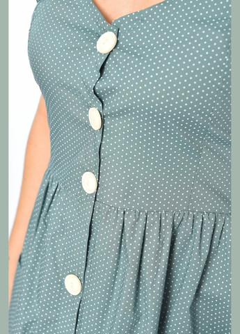 Летний женский сарафан женский зеленого цвета Let's Shop в горошек