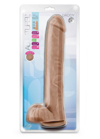 Реалістичний гігант фалоімітатор з мошонкою Au Naturel на присосці, бежевий Blush (331169163)