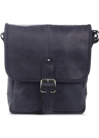 Чоловіча шкіряна сумка через плече планшет месенджер із натуральної шкіри синя 22*23*7 см Shvigel (329147478)