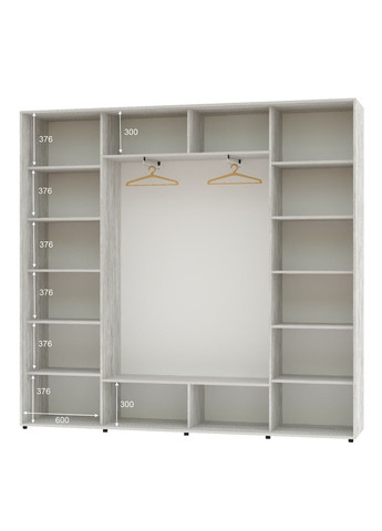 Шафа-купе тридверна 230*45*230 Сосна Натті 2 ДСП/Дзеркало з піскострумним малюнком ШК-05 Алекса (360477884)