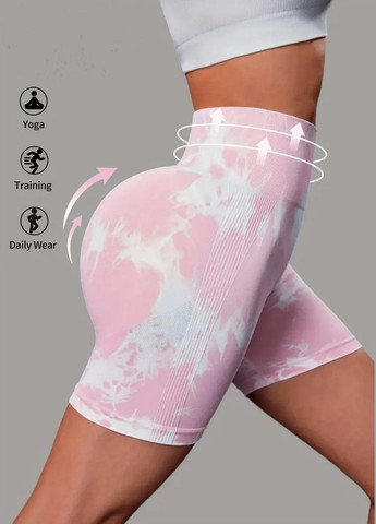 Велосипеди женские спортивные шорты с пуш-ап эффектом мраморные розовые No Brand (338425430)