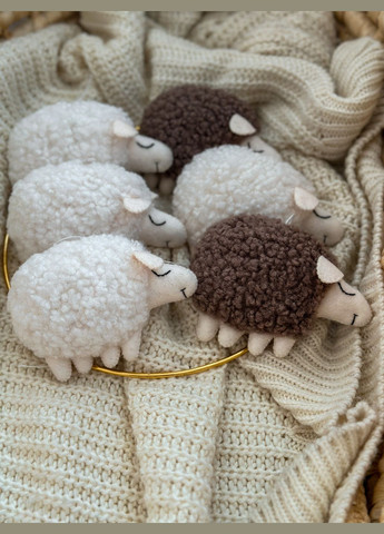 Детский мобиль на кроватку «Овечки букле» для новорождённых, ручная работа No Brand (332769668)