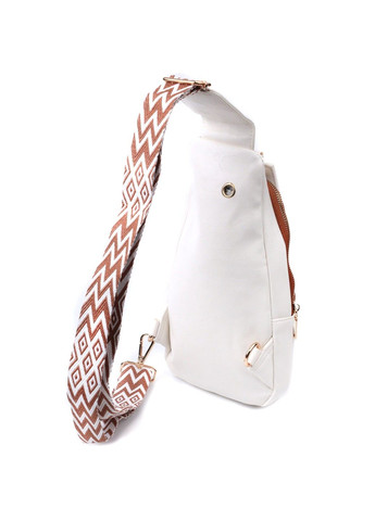 Удобная женская слинг сумка через плечо из экокожи 22752 Белый Vintage (303877195)