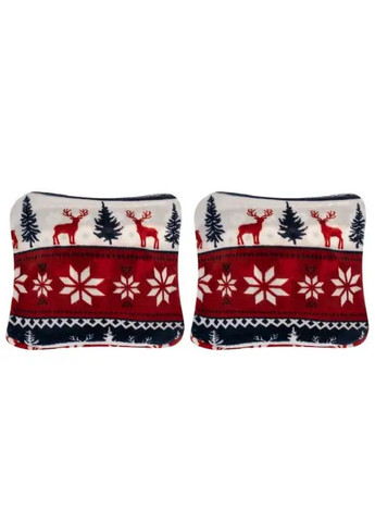 Новогодний праздничный двуспальный плед из микрофибры полиэстера с наволочками толщиной 330 г/м² 160х200 см (478747-Prob) Unbranded (311280162)