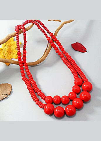 Намисто двошарове акцентне червоне No Brand (328082771)